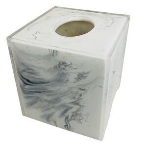 Kassatex Ducale Marble Resin Tissue Holder 5.33” x 5.33” x 5.71”